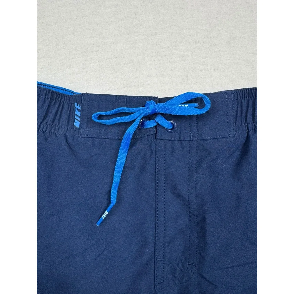 Nike XXL‎ Blue Swim Trunks Board Shorts Men's Floral Sides Elastic Mesh Lined